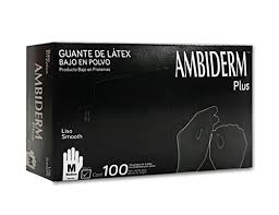 GUANTE LATEX AMBIDERM TALLA MED CAJA 100 PZAS