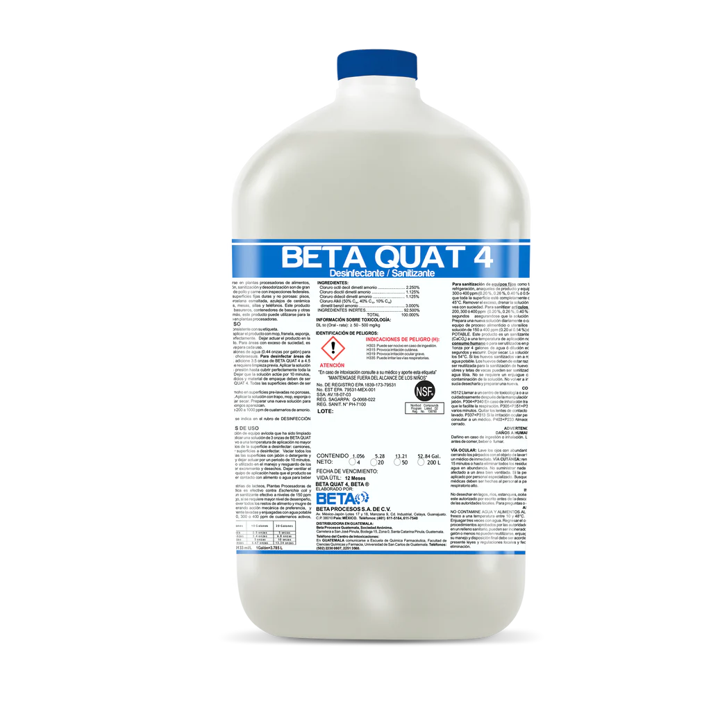 SANITIZANTE QUAT 4 BIODEGRADABLE