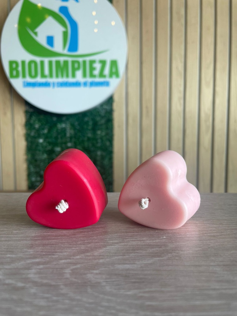 VELA AROMATICA CON FORMA DE CORAZÓN 4X4.5CM 