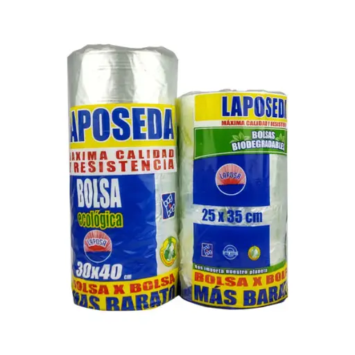 BOLSA LAPOSEDA BIODEGRADABLE ROLLO 25X35